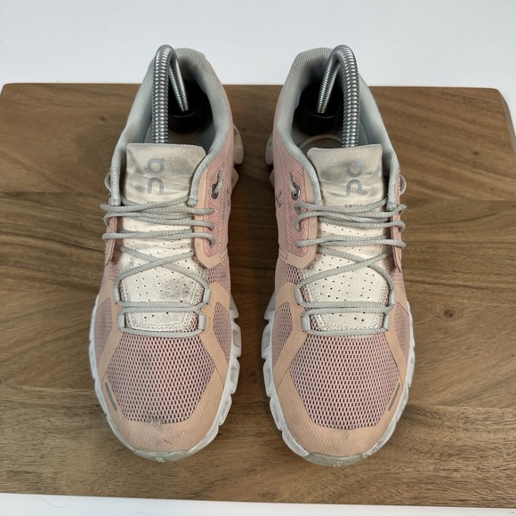 Womens On Cloud 5 Rose Shell Pink Lace Up Athletic Running Sneakers Shoes Size 8 - Picture 6 of 11